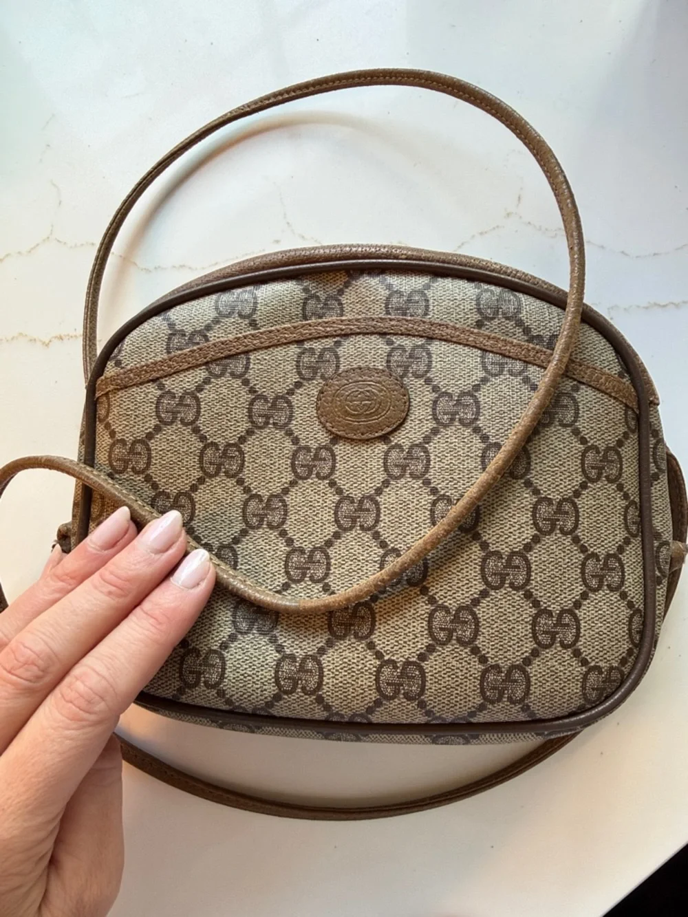Gucci GG Canvas Crossbody Bag Tan Brown Signature GG - Picture 7 of 7